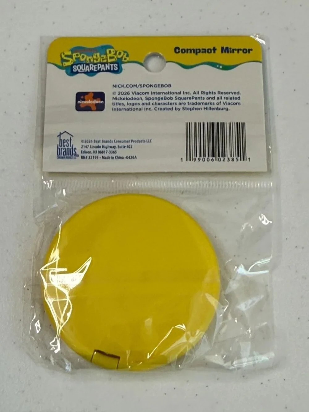 SpongeBob SquarePants Yellow Face Compact Mirror 3X 1X New